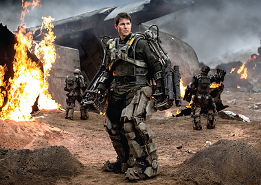Tom Cruise in futuristic military armor