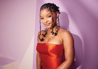 Halle Bailey in Red Dress