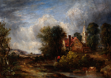 Pastoral Landscape with Church and Farmhouse
