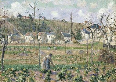 Impressionist Landscape of a Village and Garden