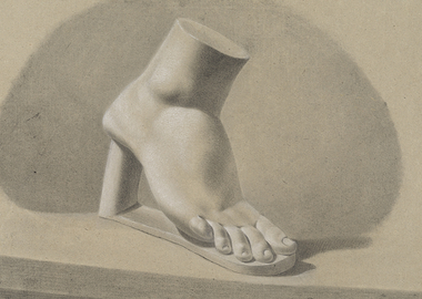 Charcoal Drawing of a Plaster Foot Model