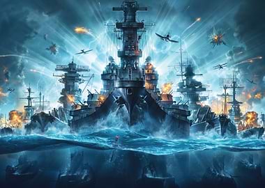 Naval Battle with Airplanes and Submarines world of warships