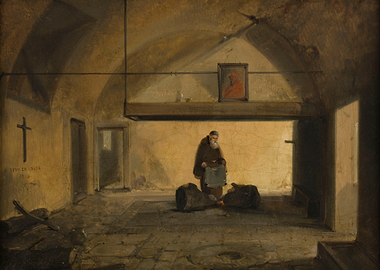 Monk in a Monastery Cell