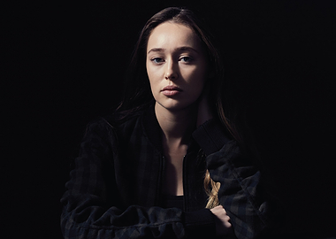 alycia debnam carey in dark bomber jacket