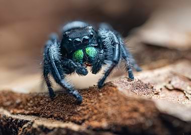 Close-up of a jumping spider