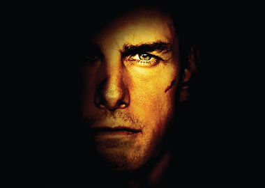 Intense Close-up of Tom Cruise