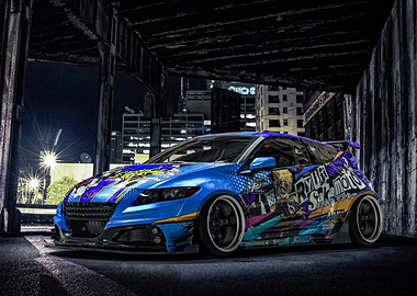 Honda CR-Z with Anime Graphics
