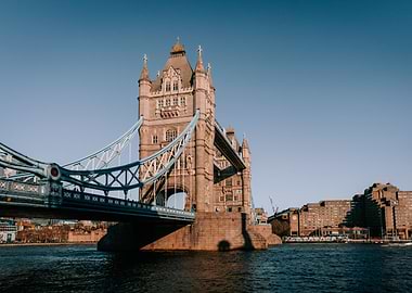 Majestic Tower Bridge of London under blue sky