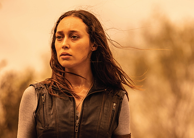 alycia debnam carey in leather vest outdoors