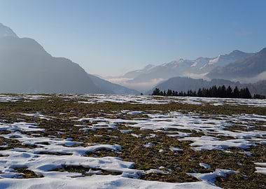 Gstaad Snowy Mountain Landscape