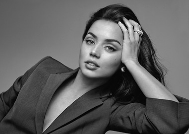 Ana de Armas Black and White Portrait