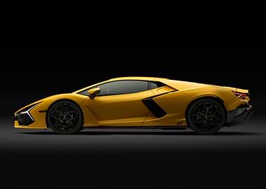 Yellow Lamborghini revulelto Side Profile