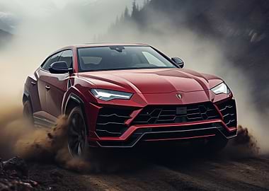 Red Lamborghini Urus Travel