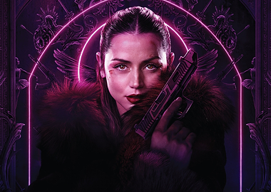 Ana de Armas as a spy with a gun