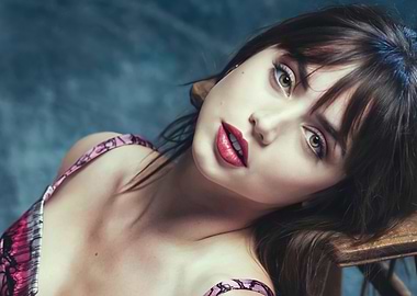 Glamorous ana de armas with Red Lipstick