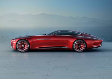 Red Concept Mercedes-Maybach by the Sea