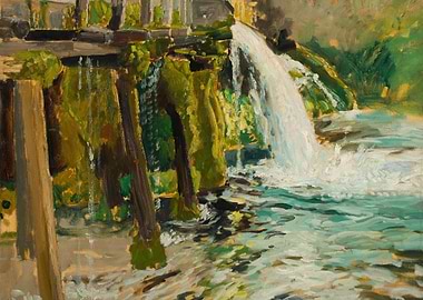 Waterfall and River Scene