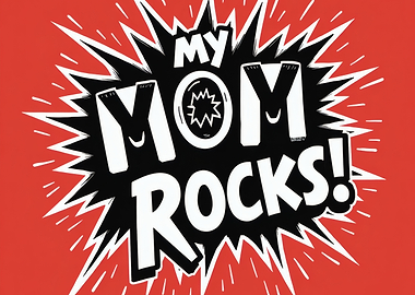 My Mom Rocks Text Art