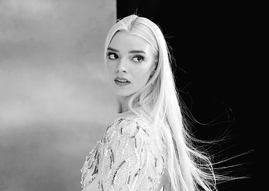 Anya Taylor-Joy Black and White Portrait