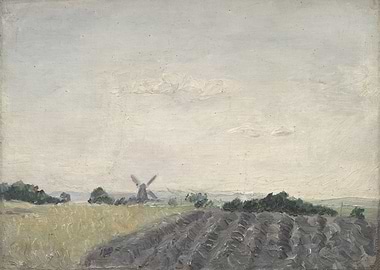 Windmill in a Rural Landscape