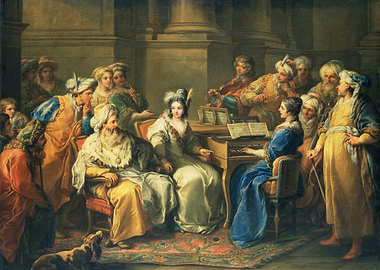 A Musical Gathering with a Dog