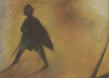 Silhouette of a person walking