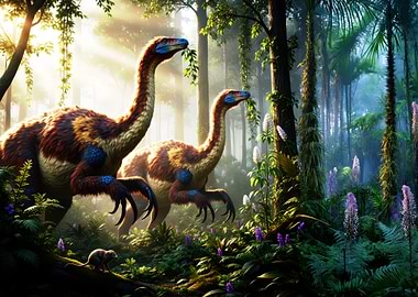 Therizinosaurus in a Lush Forest
