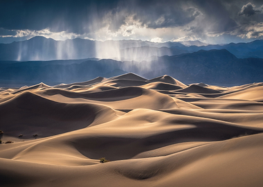 Desert Dunes Under Stormy Skies