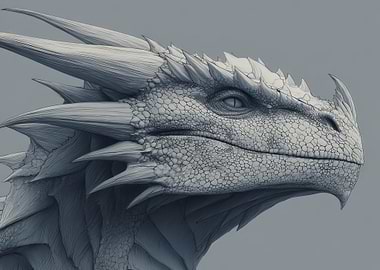 Detailed Dragon Head Portrait