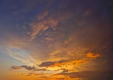 Dramatic Sunset Sky with Clouds