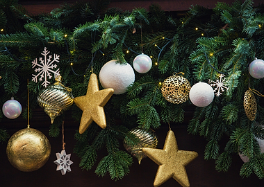 Christmas Garland with Ornaments
