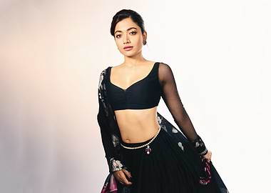Rashmika Mandanna in Black Lehenga