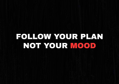 FOLLOW YOUR PLAN NOT YOUR MOOD