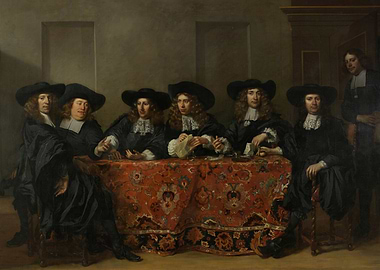 Group Portrait of Six Men at a Table