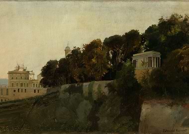 Italian Landscape with Buildings and Trees