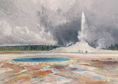 Old Faithful Geyser Eruption in Yellowstone