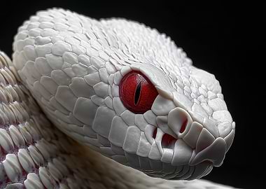 Albino Snake with Red Eyes