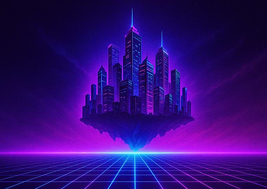 Floating Cyberpunk Cityscape