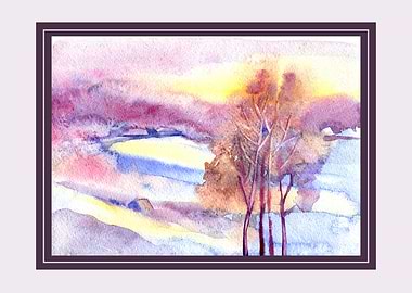 Abstract Watercolor Landscape