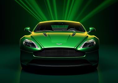 Green Aston Martin Sports Car