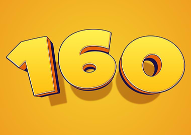 Number 160 in Yellow