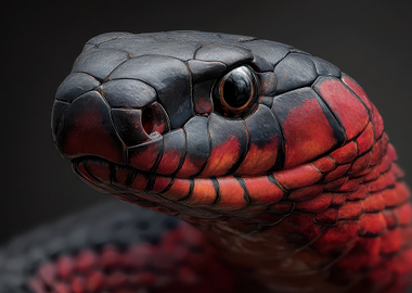 Close-up of a Red-bellied Black Snake
