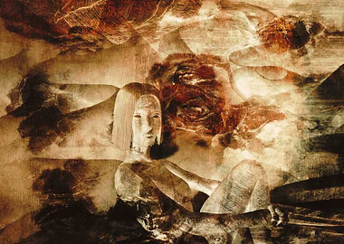 Surreal Figure with Mask