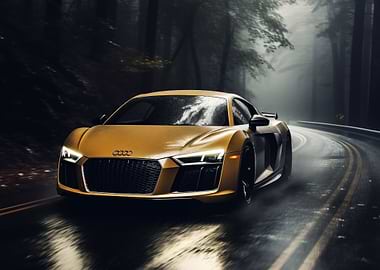 Audi R8 on a Wet Road