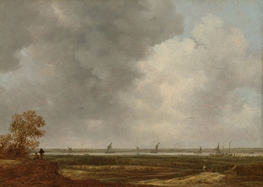 Dutch River Landscape with Sailing Boats