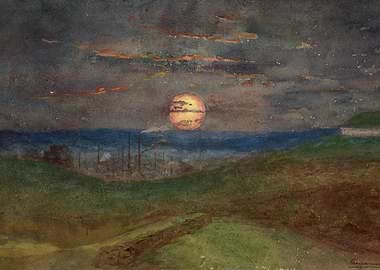 Industrial Sunset Landscape