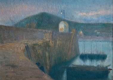 Coastal Town at Dusk