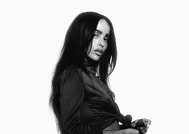 Black and White Portrait of a Zoë Kravitz