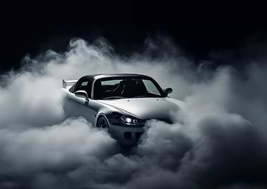 Drifting Car in Smoke