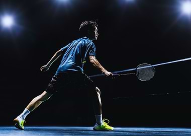 Badminton Player in Action